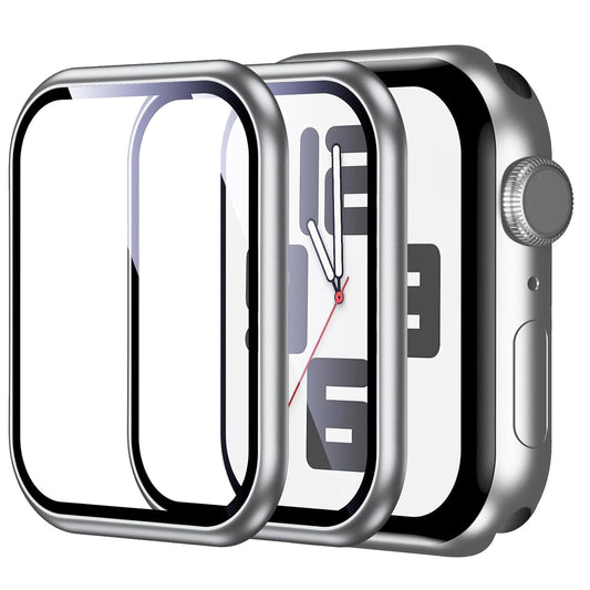Apple Watch SE Series 3 44mm Glass Screen Protector Alignment Kit by SwiftShield (2 Pack - Silver)