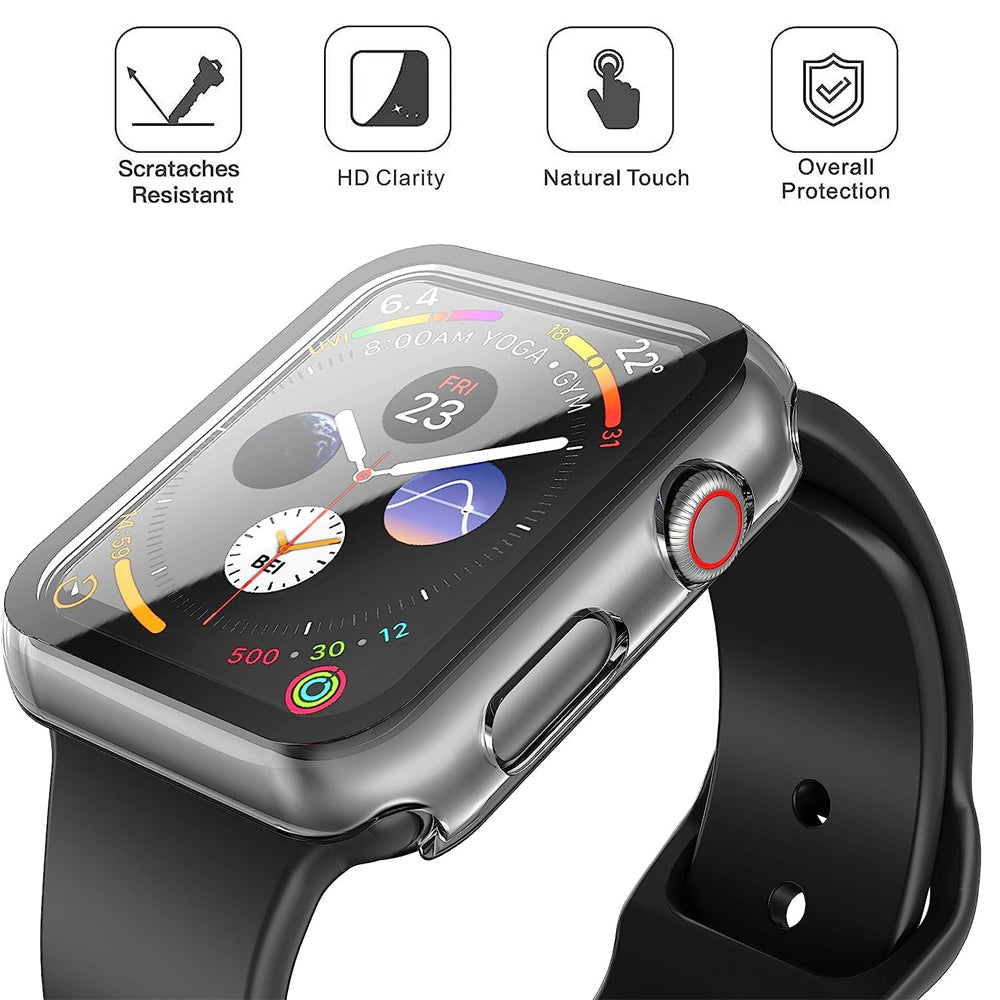 Apple Watch SE Series 2 40mm Case with Glass Screen Protector by SwiftShield (2 Pack - Clear)