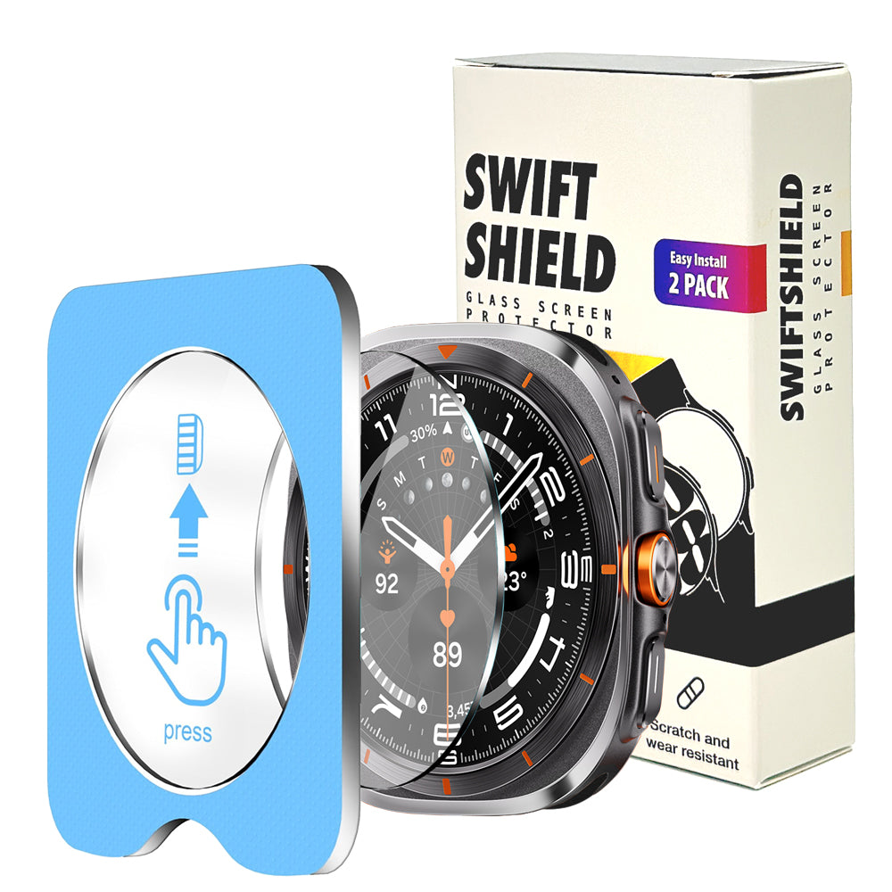 Samsung Galaxy Watch Ultra (2025) 47mm Glass Screen Protector Alignment Kit by SwiftShield (2 Pack - Clear)