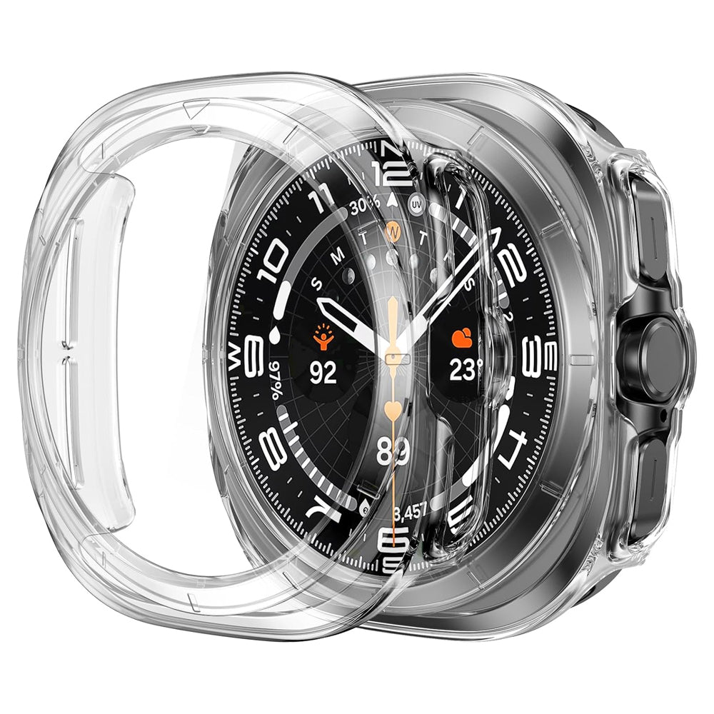 Samsung Galaxy Watch Ultra (2025) 47mm Case with Glass Screen Protector by SwiftShield (2 Pack - Clear)