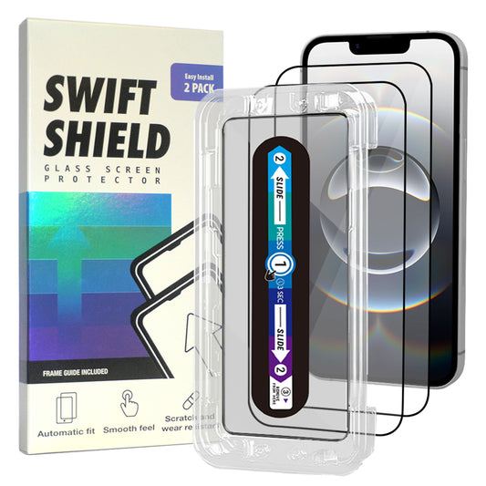 iPhone 16e Clear Premium Tempered Glass Screen Protector Alignment Kit by SwiftShield [2-Pack]