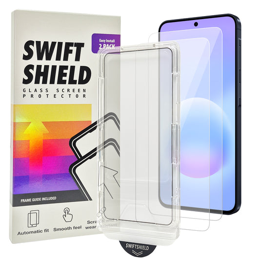 Samsung Galaxy A57 5G Tempered Glass Screen Protector [2-Pack] with Easy Alignment Frame – Clear, Premium by SwiftShield