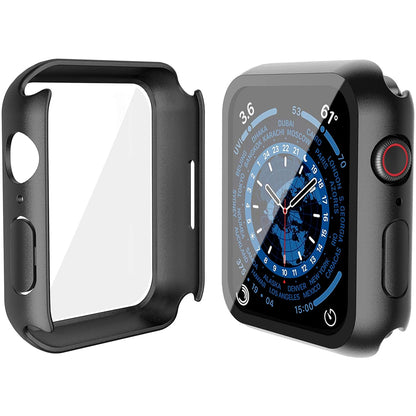 Apple Watch 41mm Case with Glass Screen Protector by SwiftShield (2 Pack - Black)