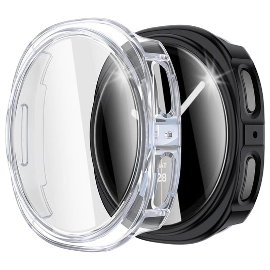 Samsung Galaxy Watch 8 44mm Case with Glass Screen Protector by SwiftShield (2 Pack - Clear)