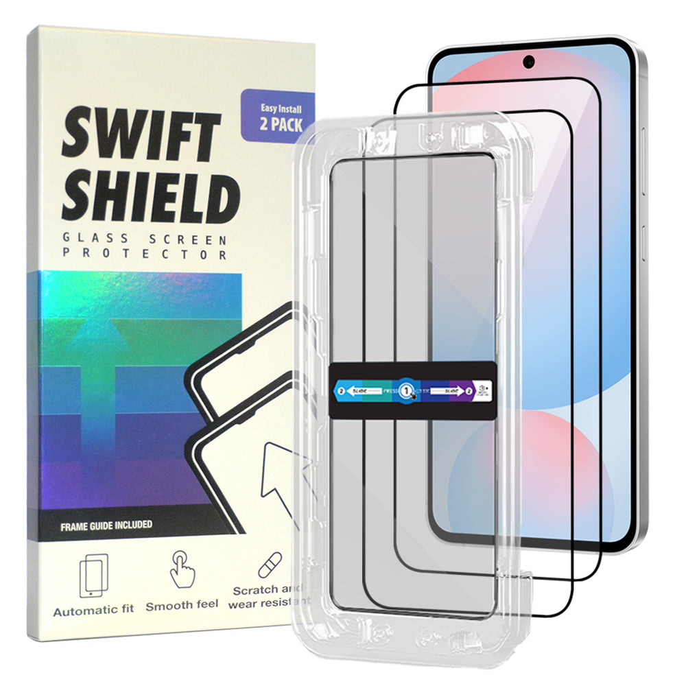 Samsung Galaxy S24 FE Clear Premium Tempered Glass Screen Protector Alignment Kit by SwiftShield [2-Pack]