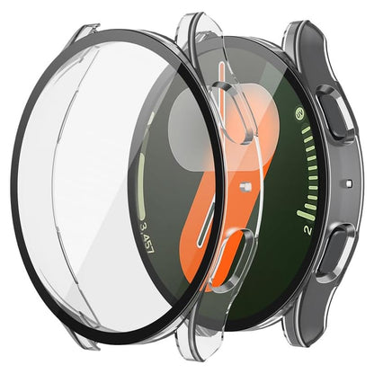 Samsung Galaxy Watch 7 40mm Case with Glass Screen Protector by SwiftShield (2 Pack - Black + Clear)