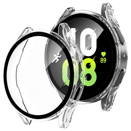 Samsung Galaxy Watch FE 40mm Case with Glass Screen Protector by SwiftShield (2 Pack - Black + Clear)